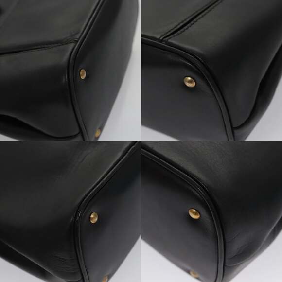 CELINE Shoulder Bag Leather Black Gold - Picture 10 of 12